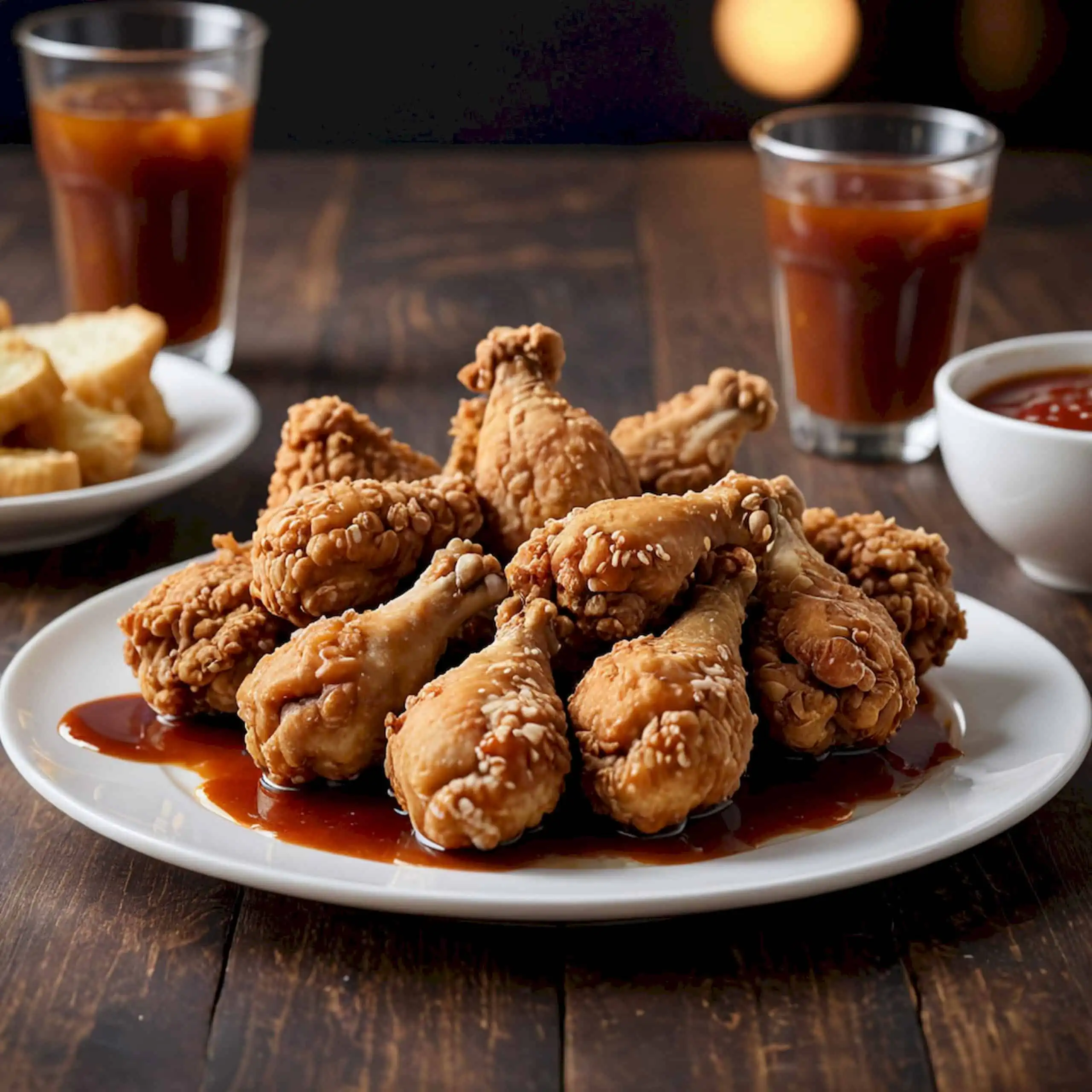 Image of perfectly cooked chicken bites with a juicy interior, showing clear juices and a firm texture.