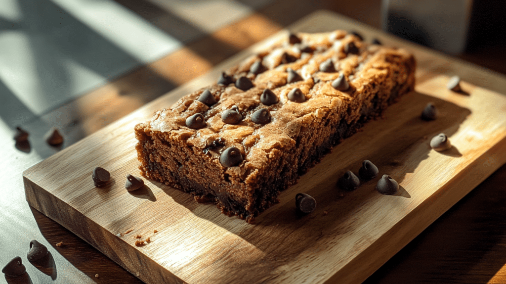Juicy brookie with chewy cookie and fudgy brownie layers