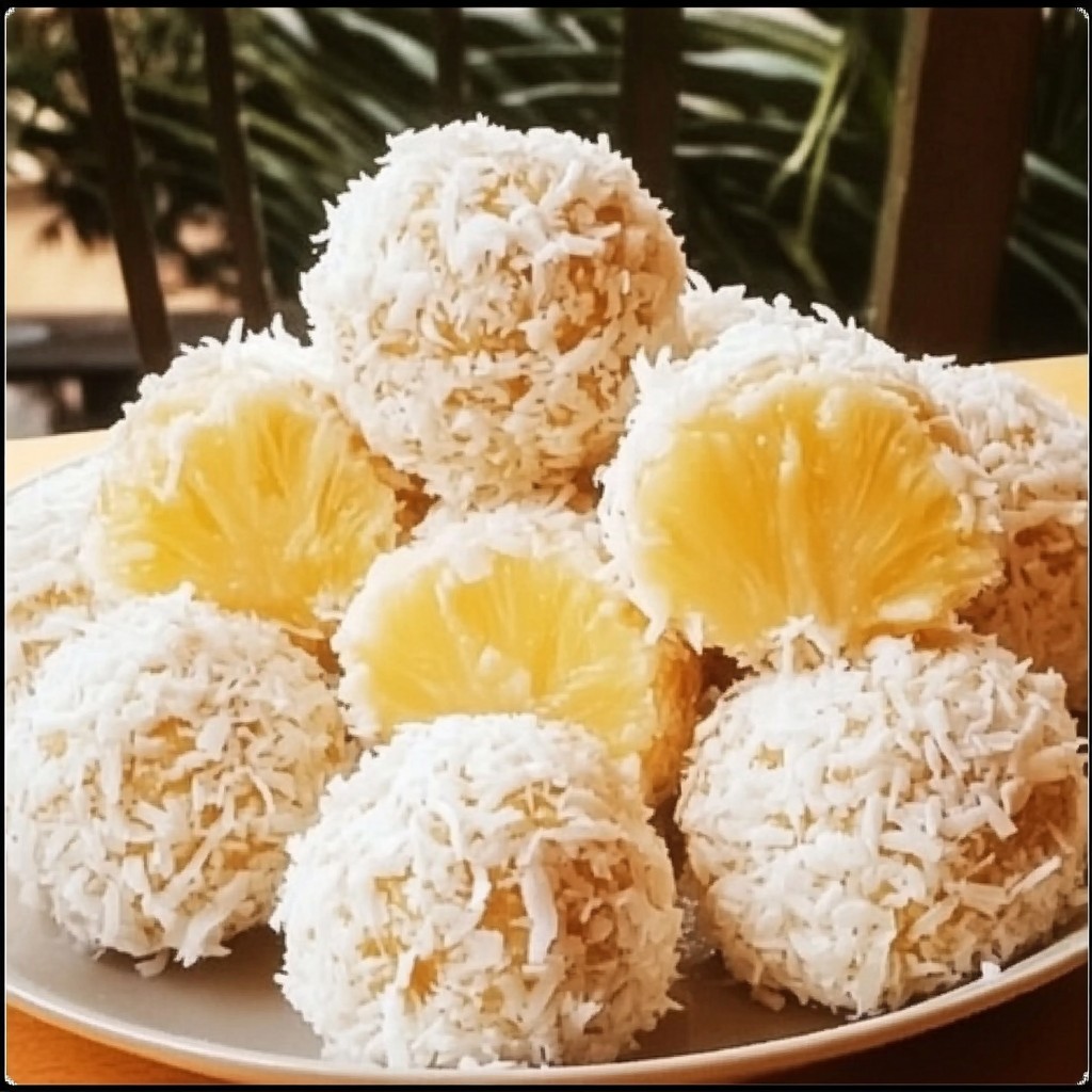 Pineapple Coconut Balls Recipe - Tropical No-Bake Treat