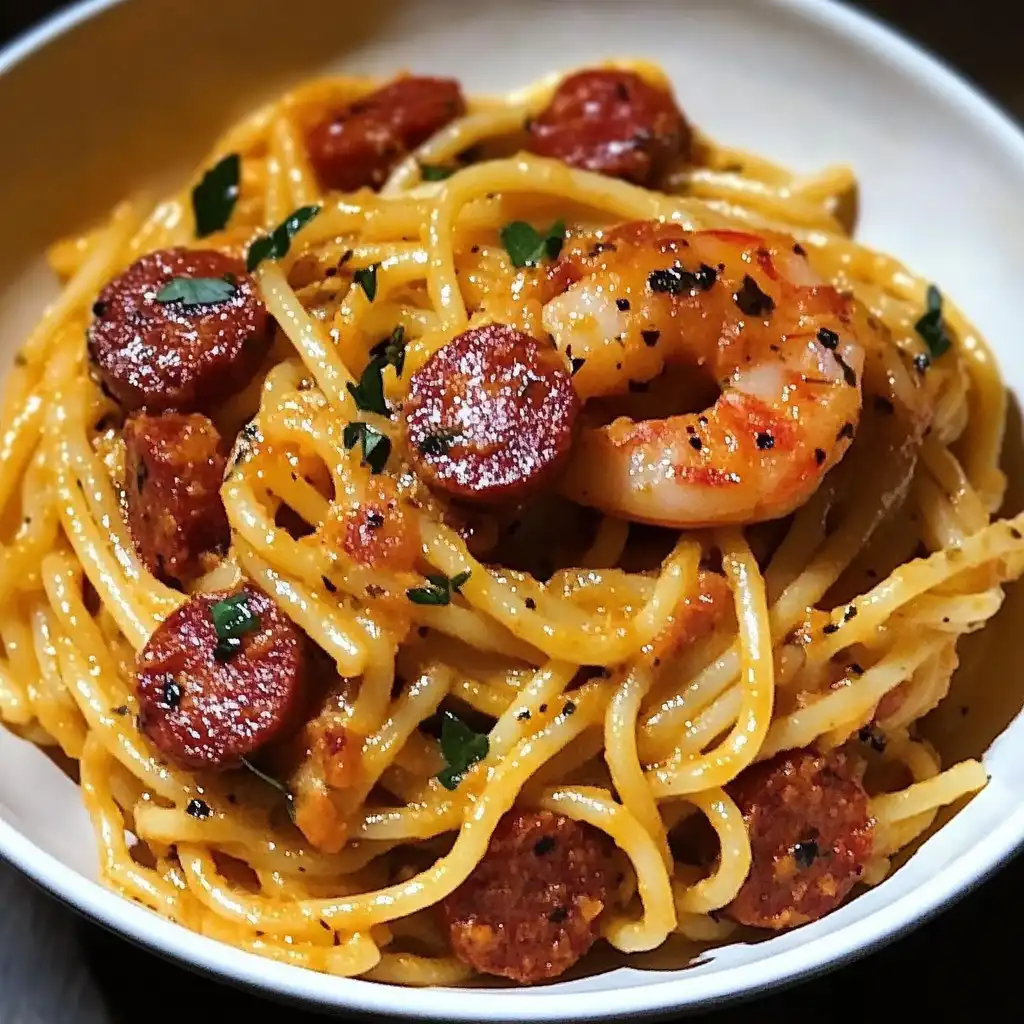 Préparez des Spaghetti Chorizo Crevettes avec cette recette facile pour 4 personnes. Un plat crémeux et savoureux prêt en 30 minutes, idéal pour un dîner gourmand