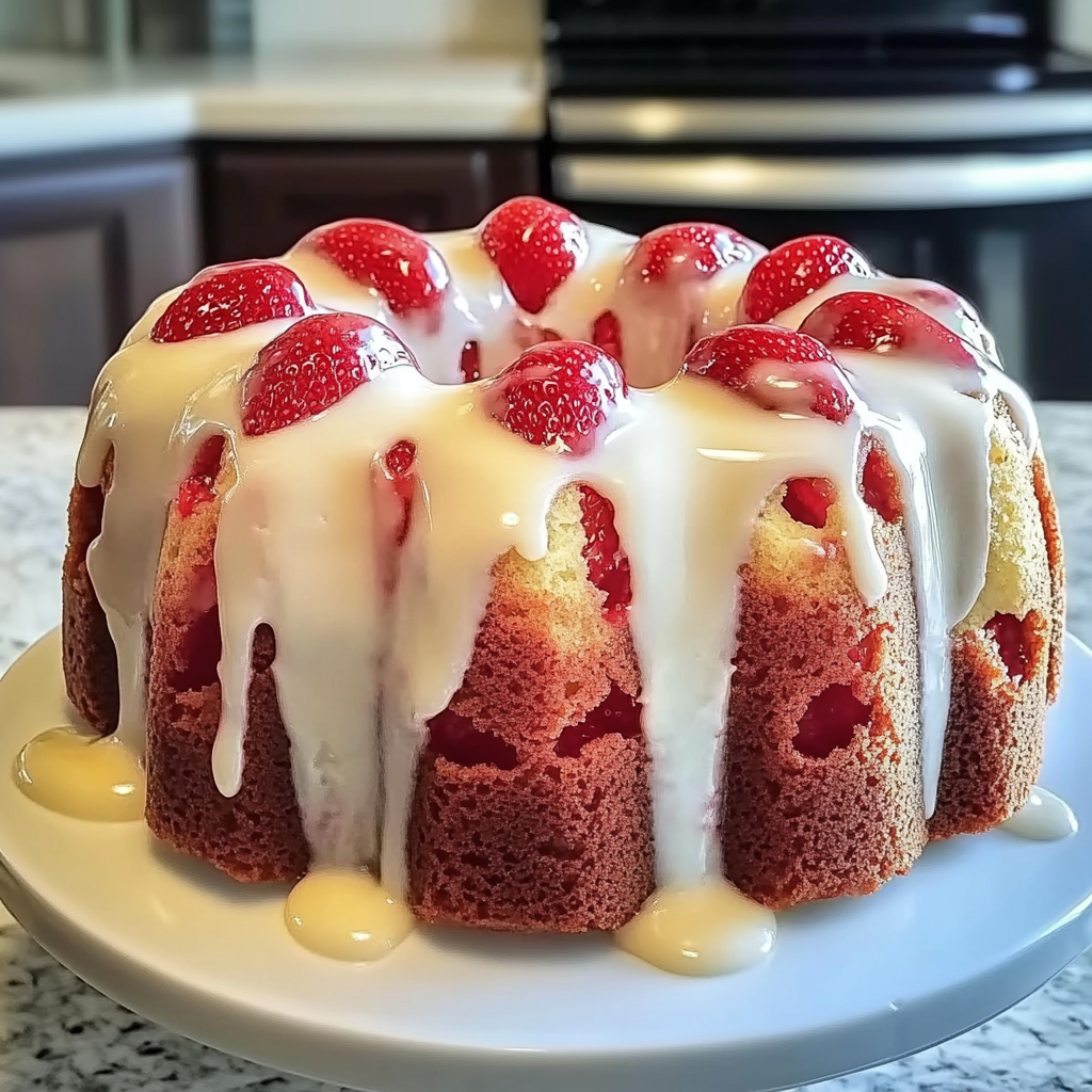 Homemade Strawberry Cream Cheese Pound Cake