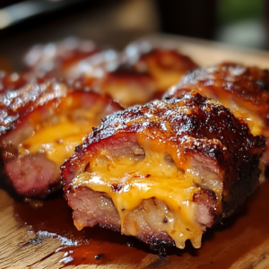 Cheddar-Stuffed BBQ Bacon Bombs