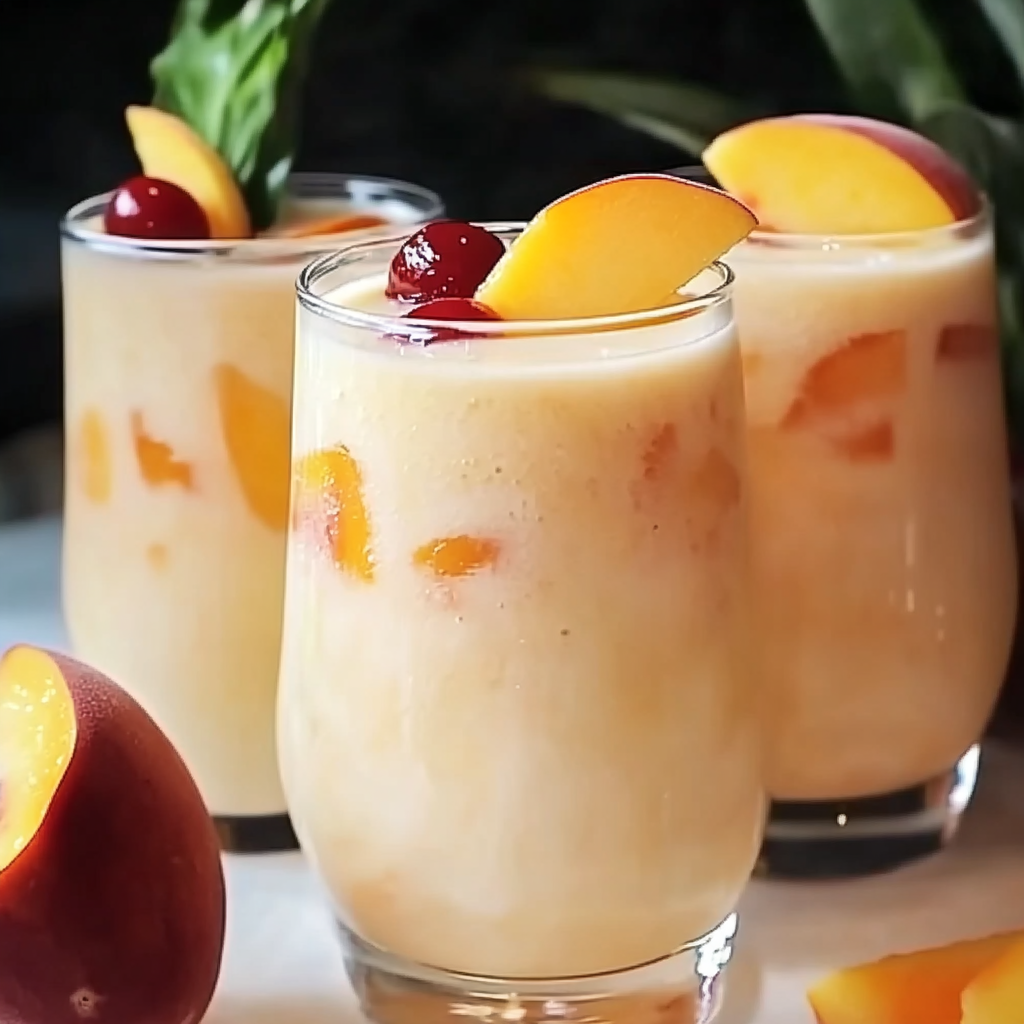 Iced Peach Colada – Easy Non-Alcoholic Tropical Drink