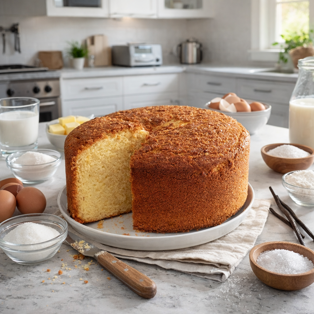 gâteau au lait chaud
