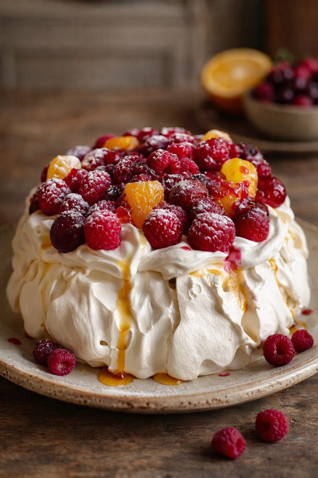 Pavlova nuage aux fruits rouges