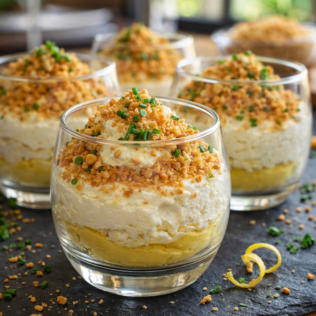 Verrines Thon aux Œufs Mimosa et Mayonnaise