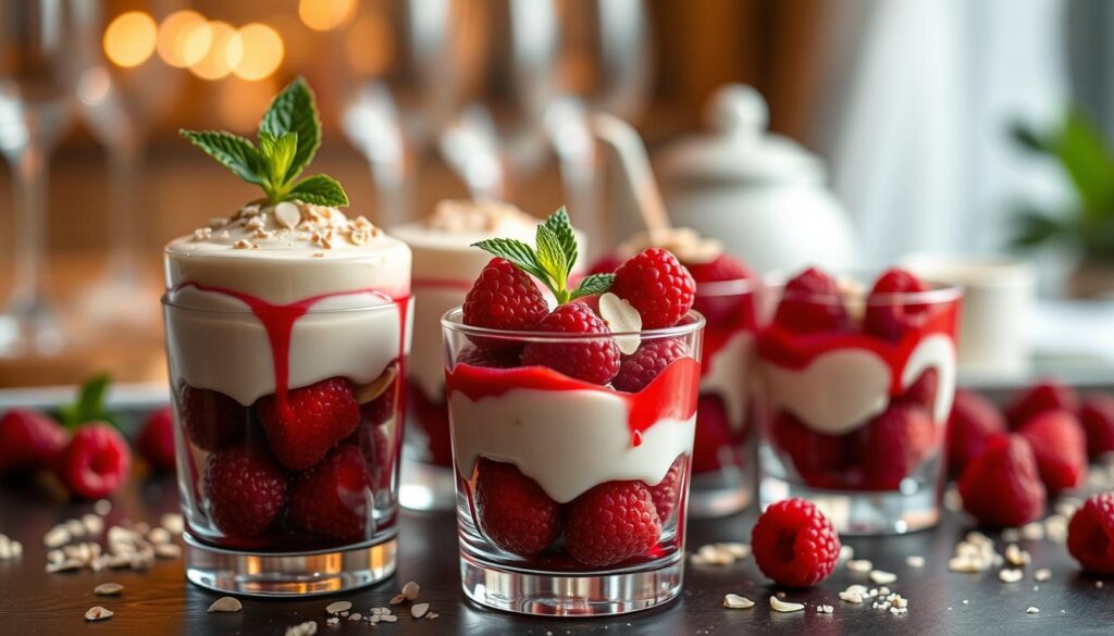 framboises et crème vanille