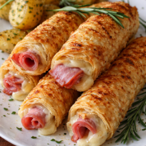 Cigares Croustillants au Jambon et Pommes de Terre