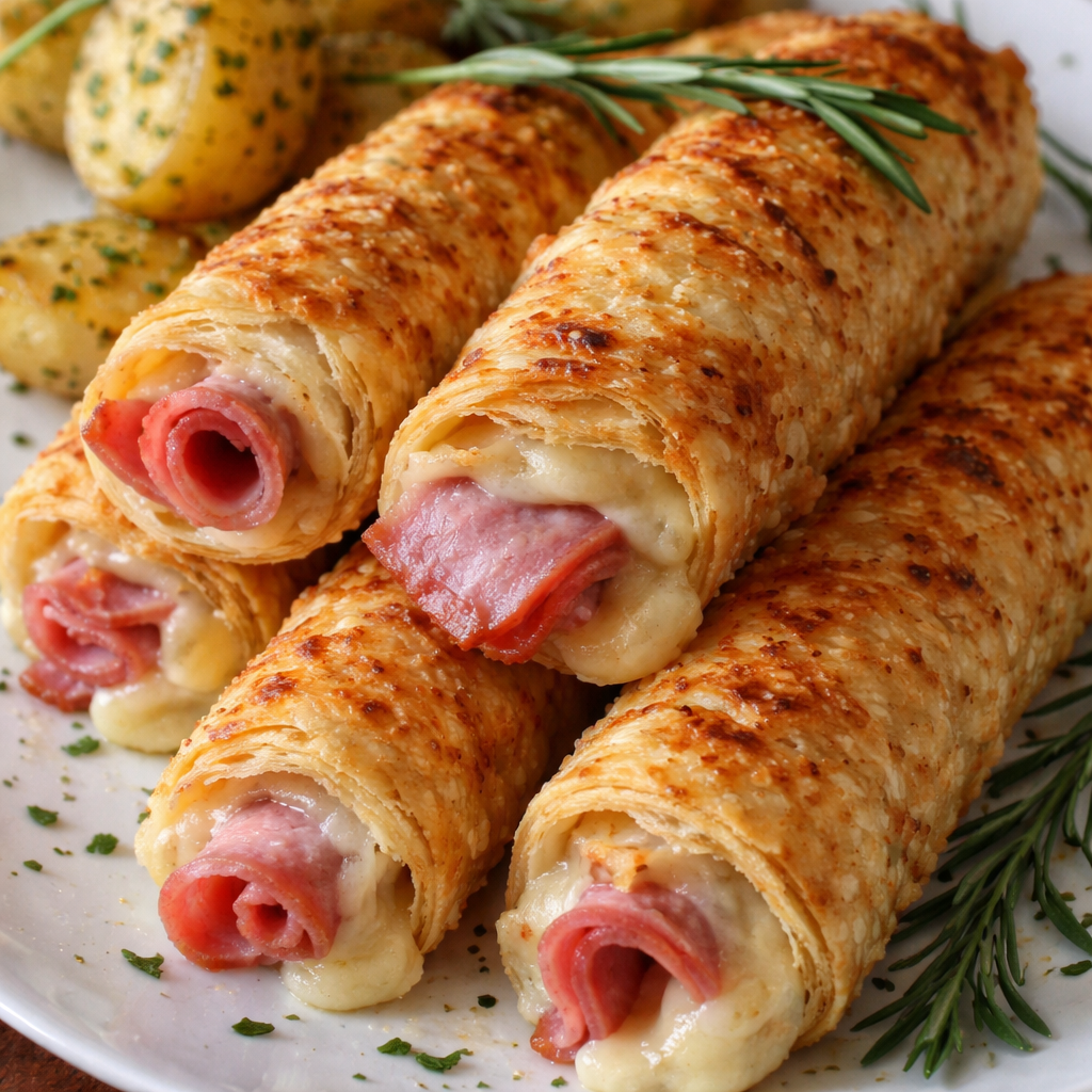 Cigares Croustillants au Jambon et Pommes de Terre