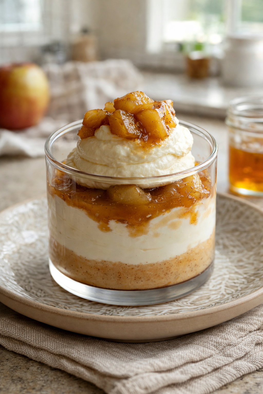 Verrine Pomme Caramélisée & Crème Vanille