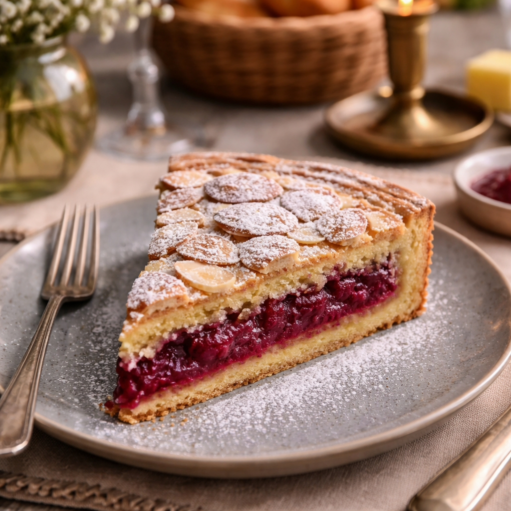 Tarte Bakewell aux framboises sans pâte