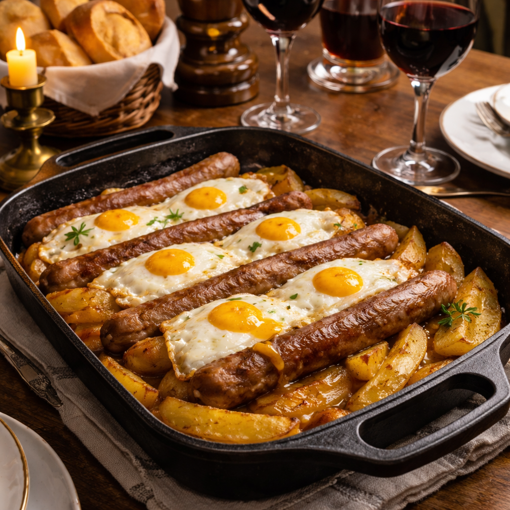 Poêlée Paysanne Aux Saucisses Et Œufs