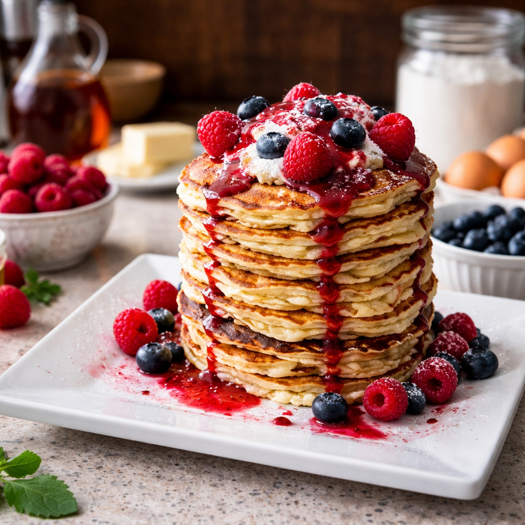 pancakes fruit rouge