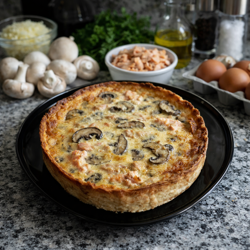 Quiche au thon champignons sans pâte