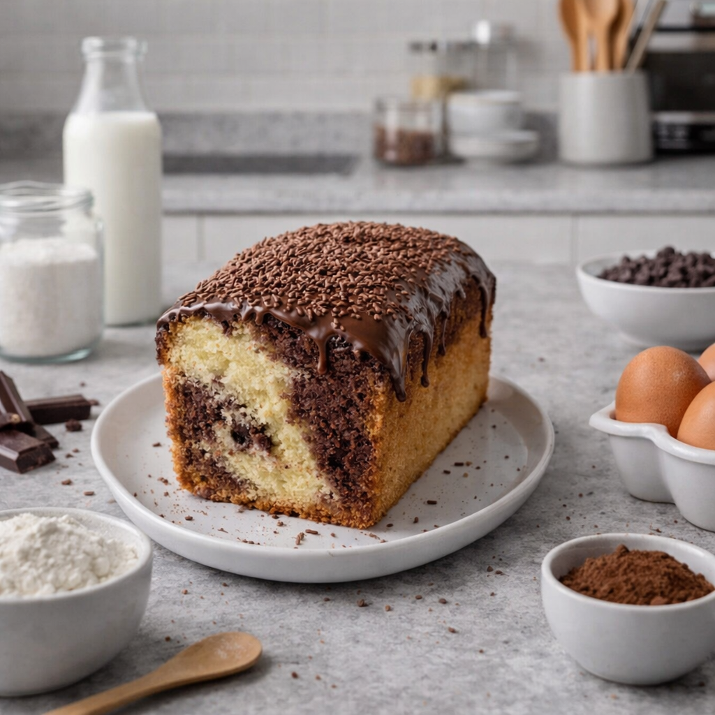 Cake marbré au chocolat