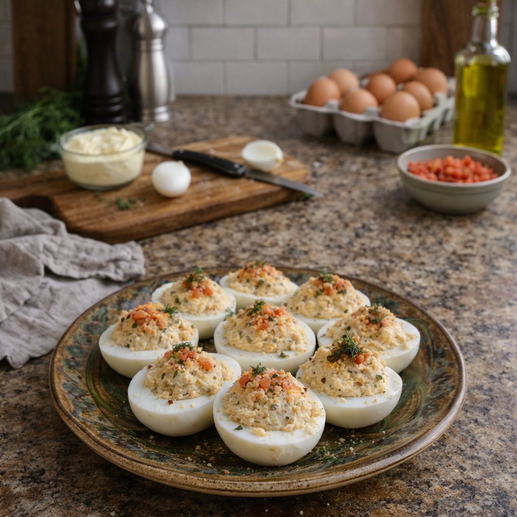 Œufs mimosa au saumon ou au thon