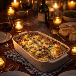Casserole crémeuse de bœuf haché et pommes de terre