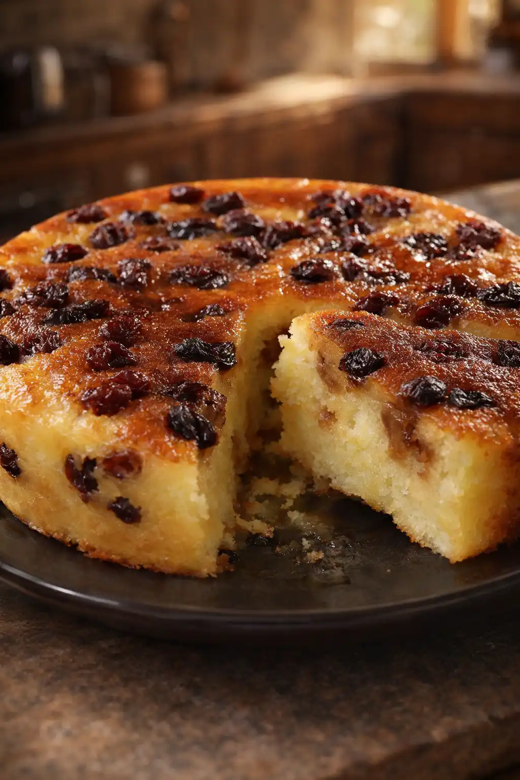 Gâteau semoule raisin caramel