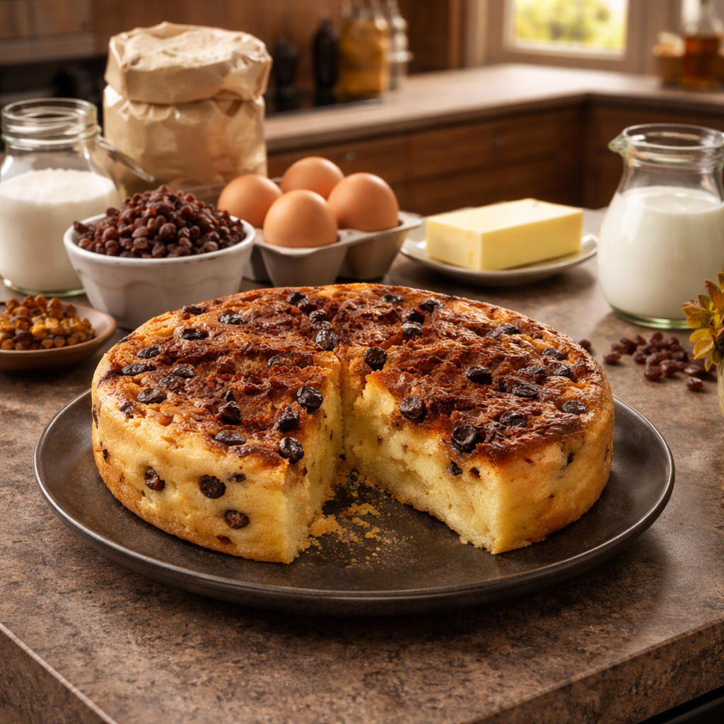Gâteau semoule raisin caramel