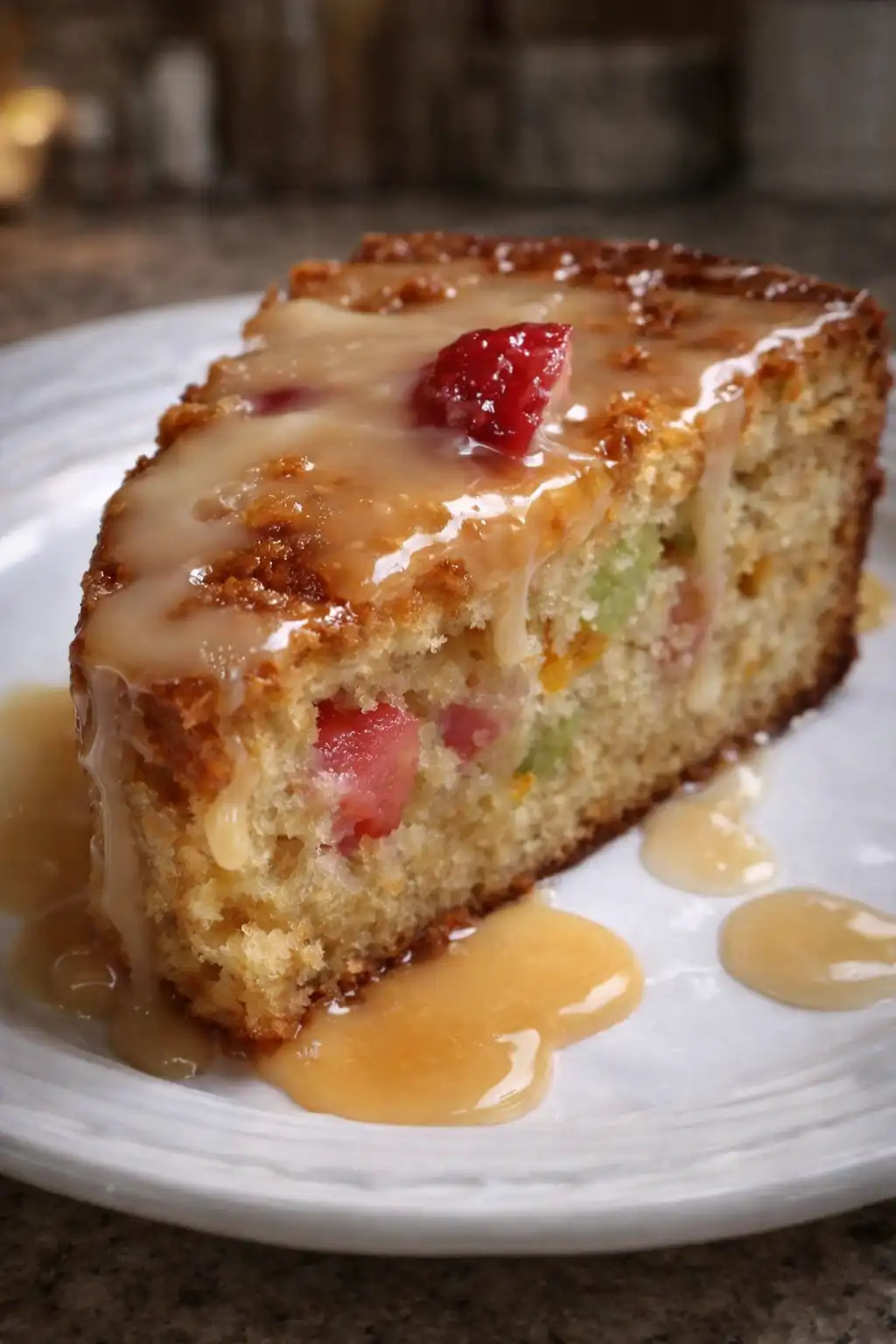 Gâteau à la salade de fruits & glaçage au sucre à la crème