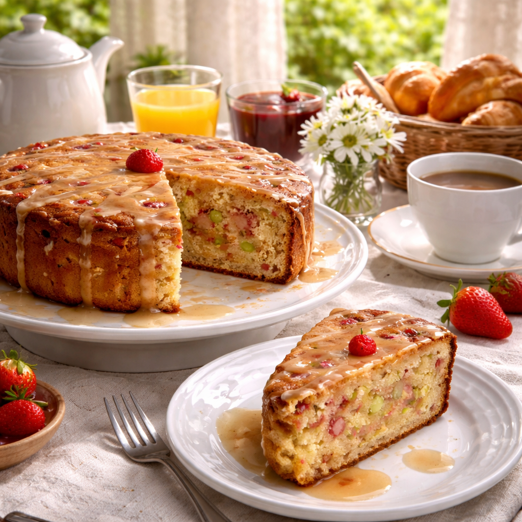 Gâteau à la salade de fruits & glaçage au sucre à la crème