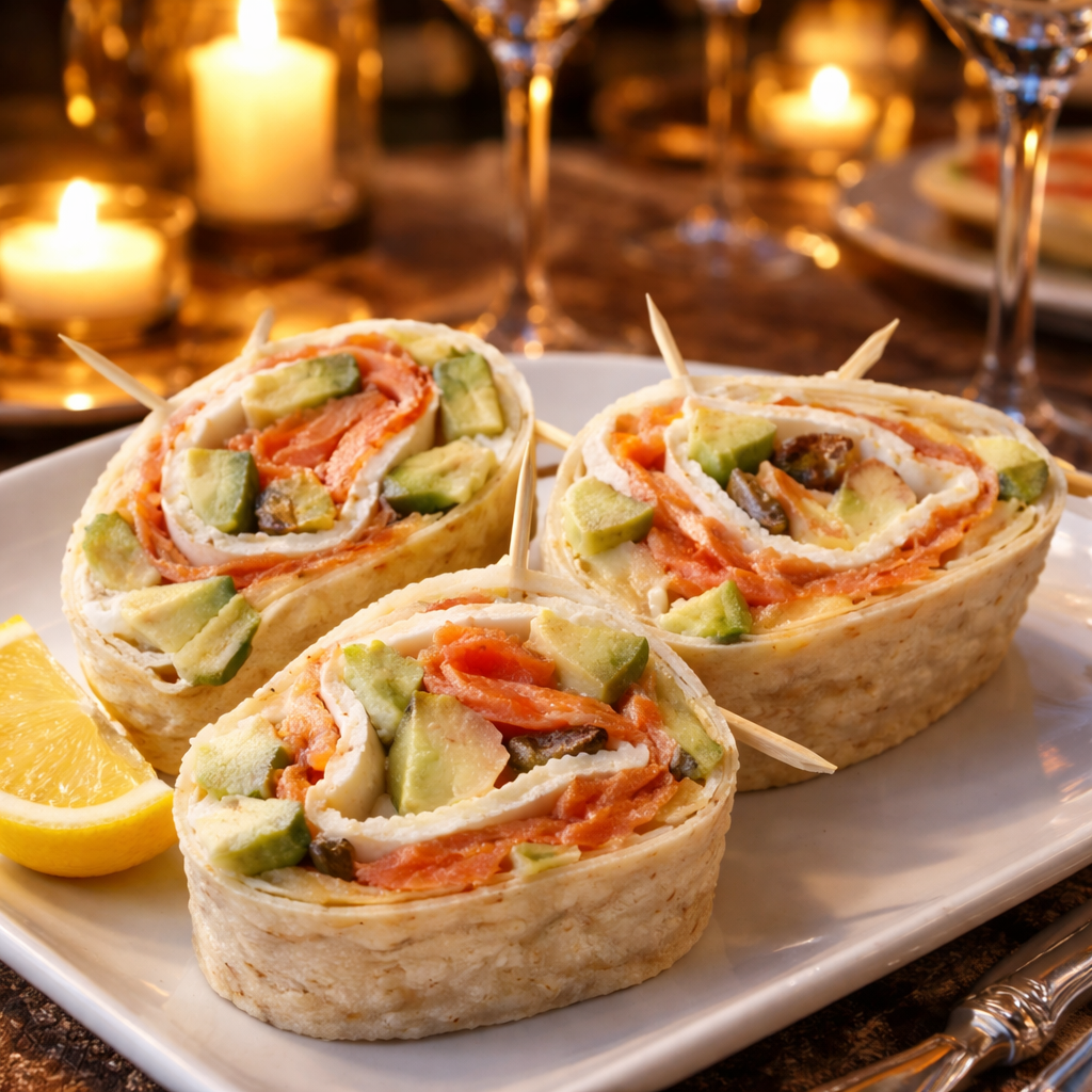 Mini wraps apéritifs à l’avocat