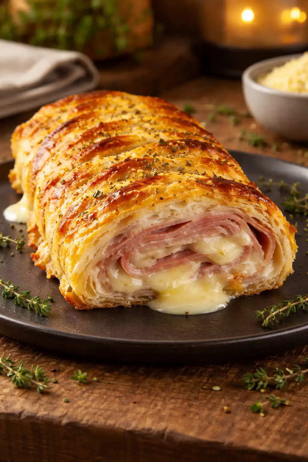Roulé Feuilleté Tressé Jambon Fromage