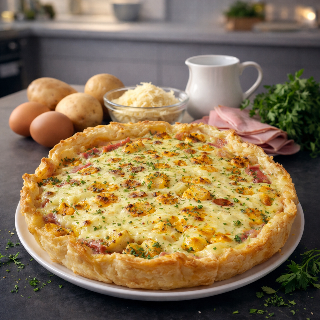 Quiche aux Pommes de Terre et Jambon
