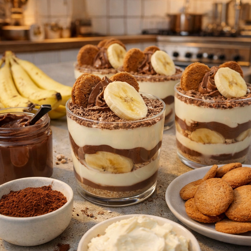 Verrines Tiramisu au Nutella et Bananes