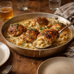 Poulet fermier à la normande