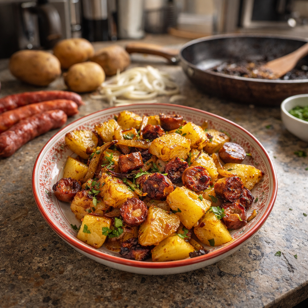 Pommes de terre sautées à la merguez