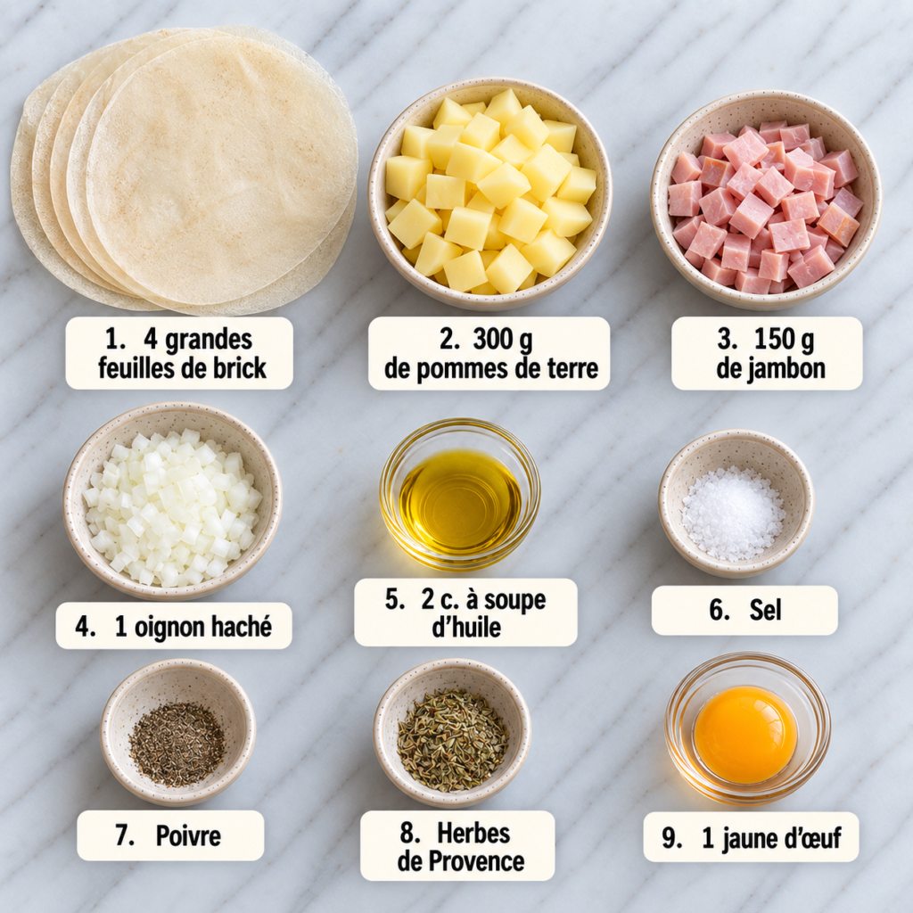 Cigares Croustillants au Jambon et Pommes de Terre