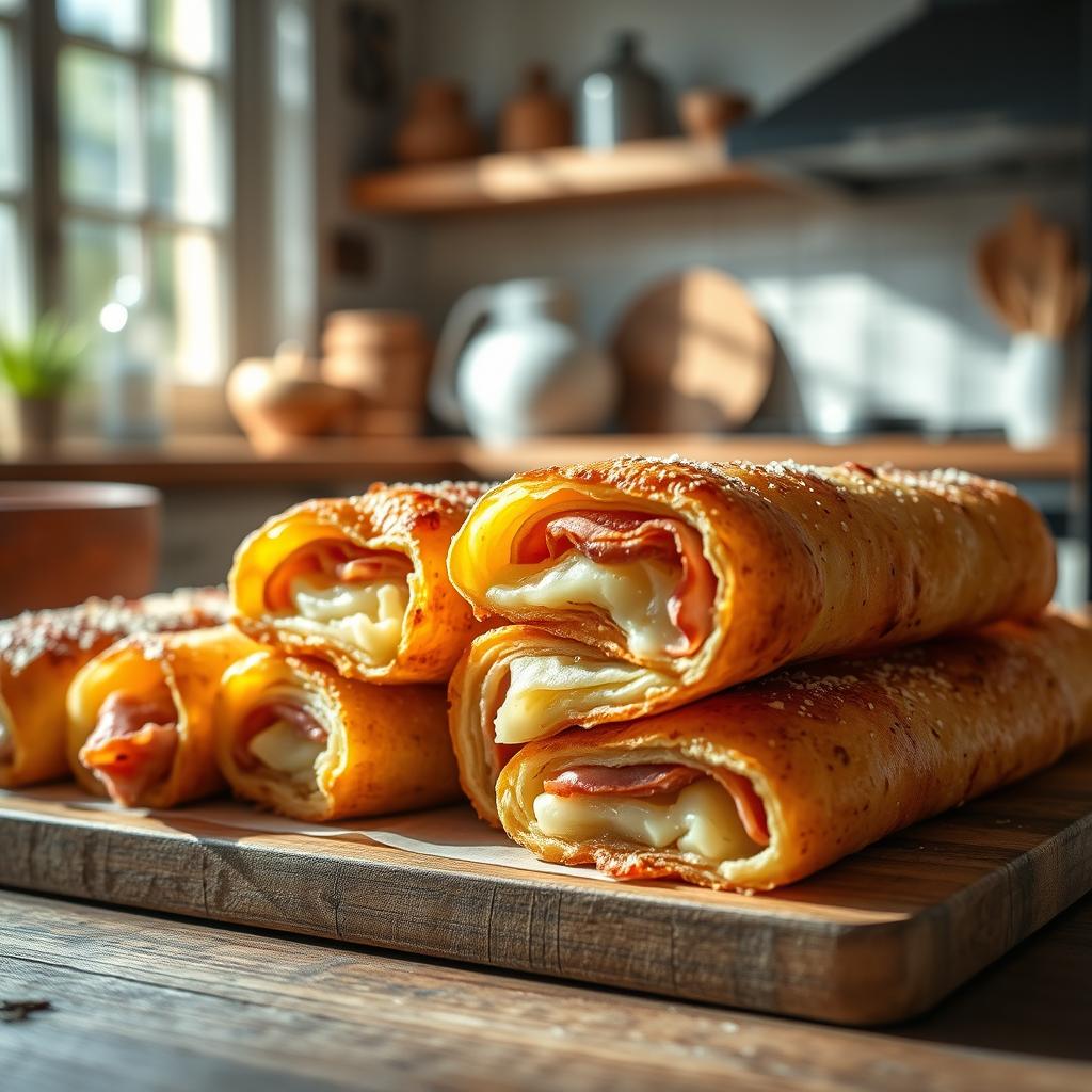 Cigares croustillants jambon-pommes de terre