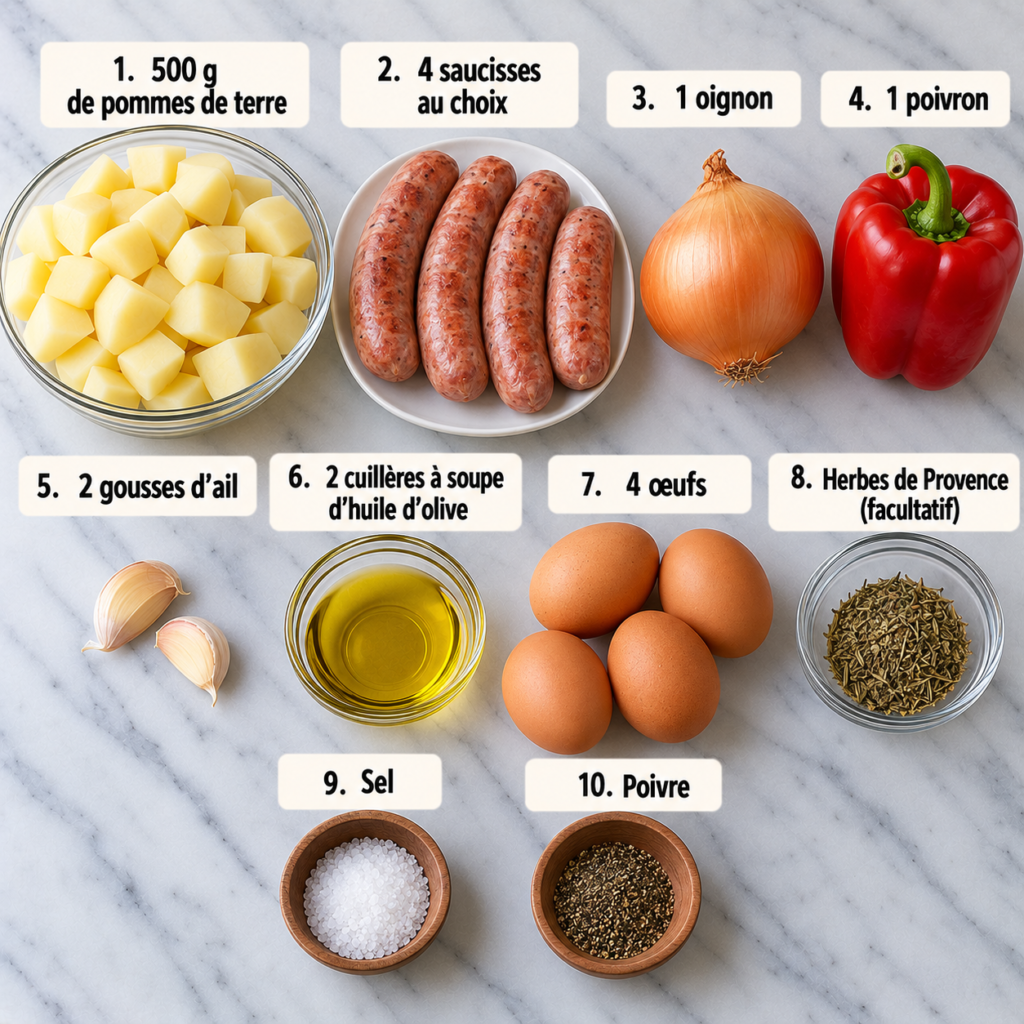 Poêlée Paysanne Aux Saucisses Et Œufs