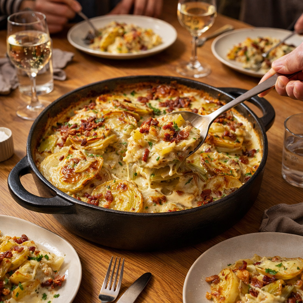 Tofaye vosgienne aux poireaux