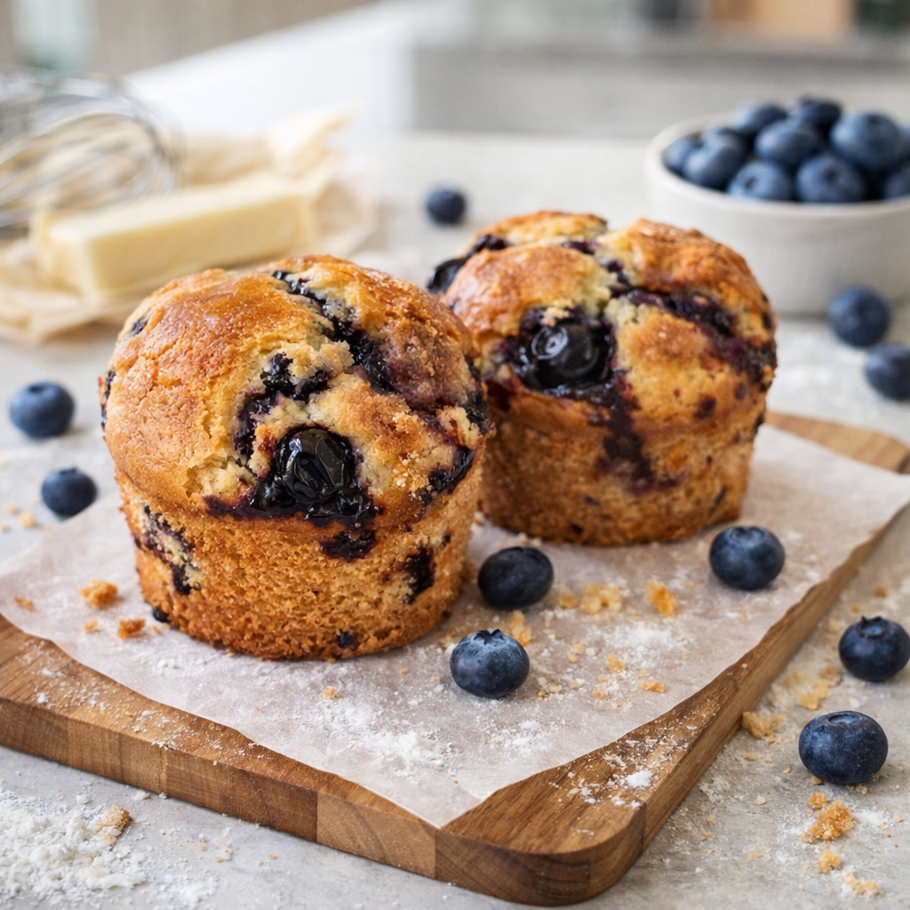 Muffins légers aux myrtilles & yaourt