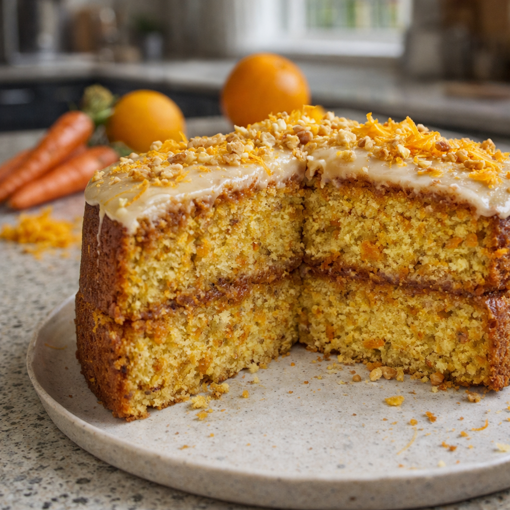 Gâteau aux carottes et à l’orange Sans farine ni sucre