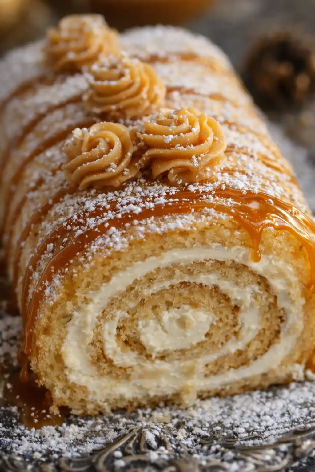 Roulé Vanille à la Crème & Caramel Beurre Salé