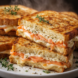 Croque au saumon fumé et Boursin