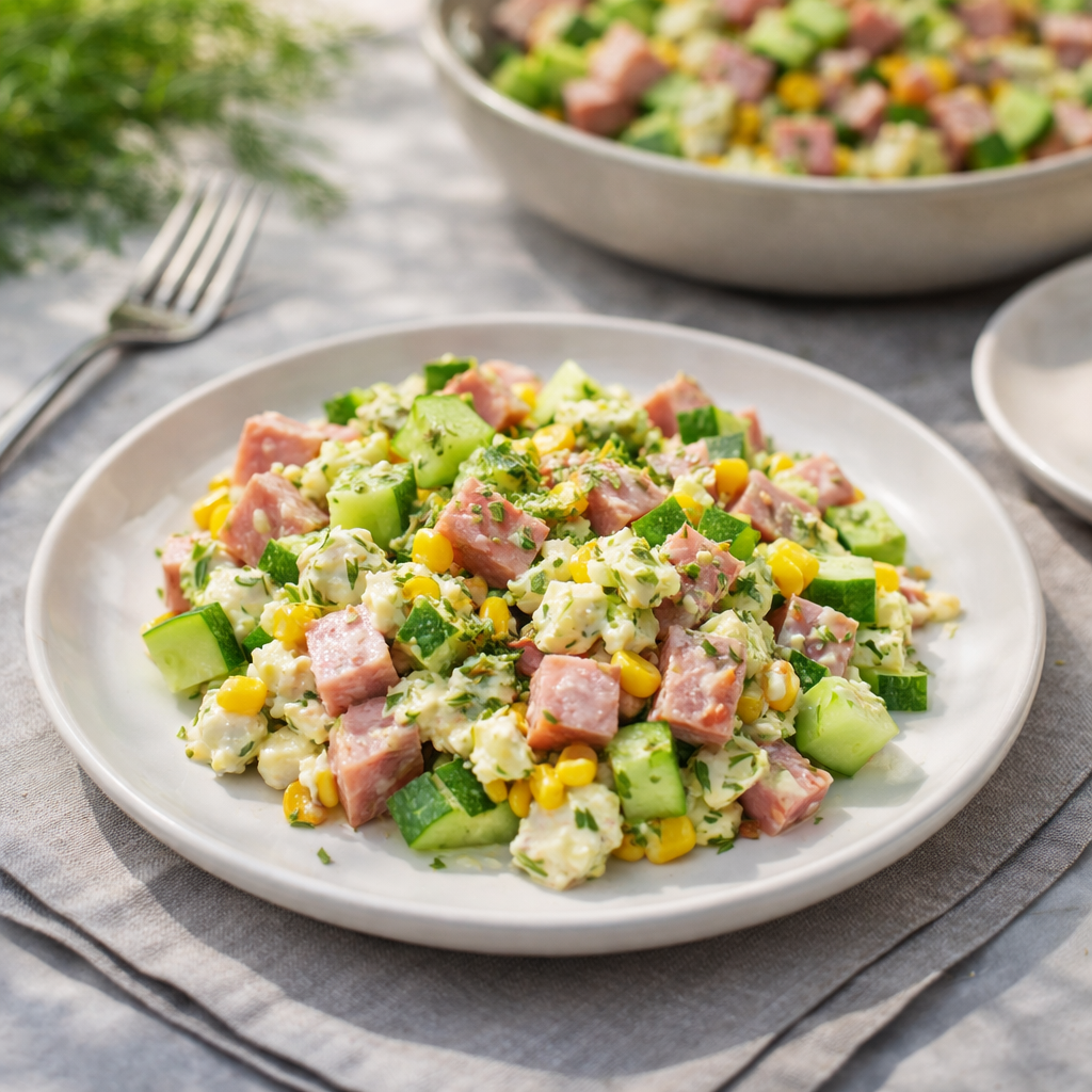 Salade Fraîcheur au Jambon & Concombre