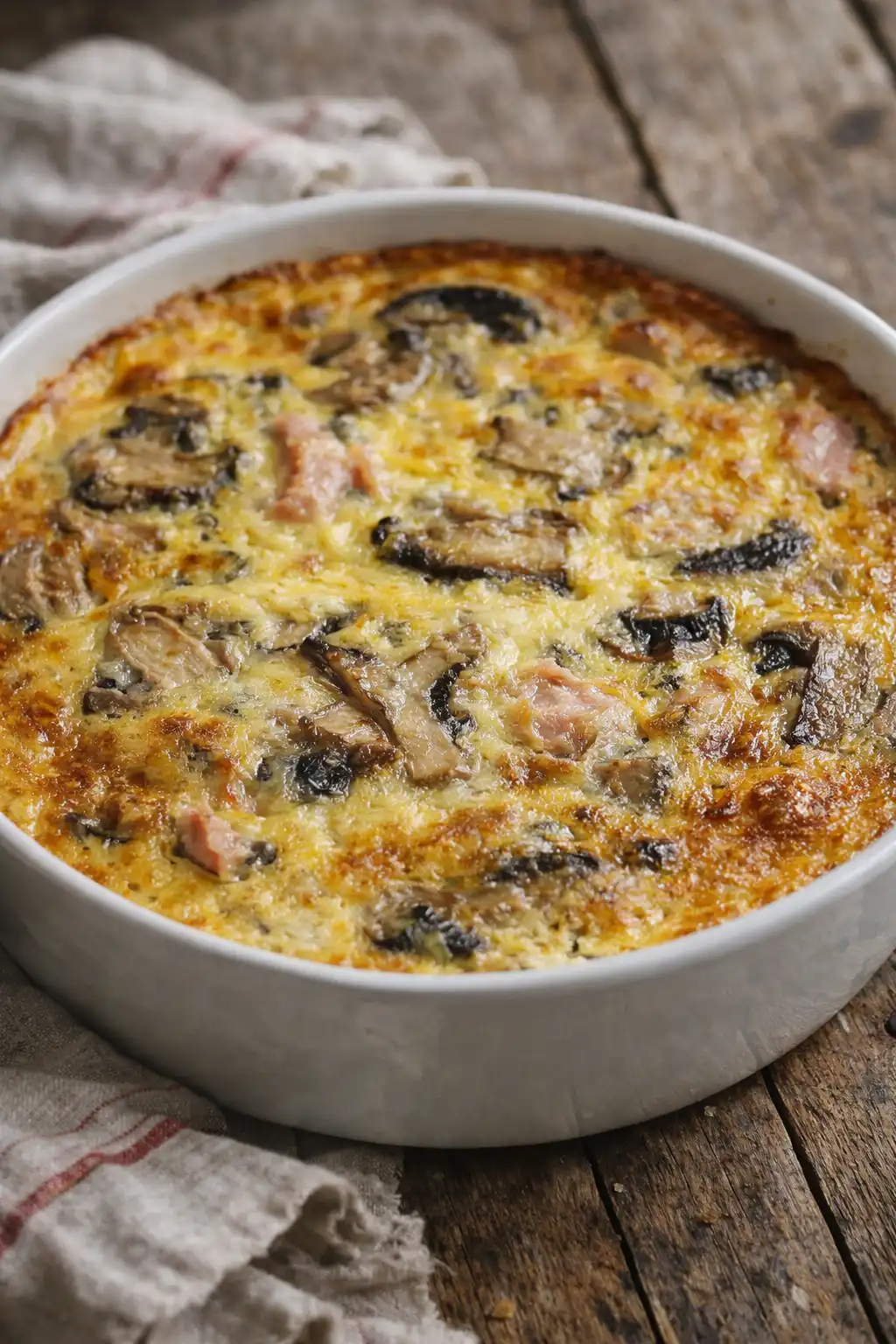 Quiche Sans Pâte au Thon & Champignons