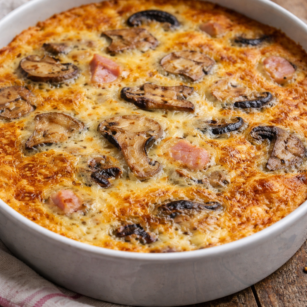 Quiche Sans Pâte au Thon & Champignons