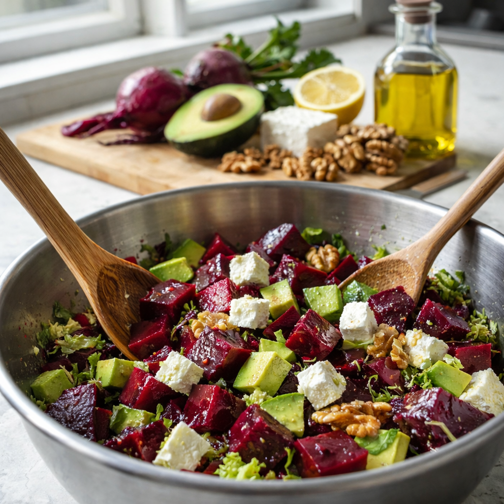 Salade de betterave avocat et feta