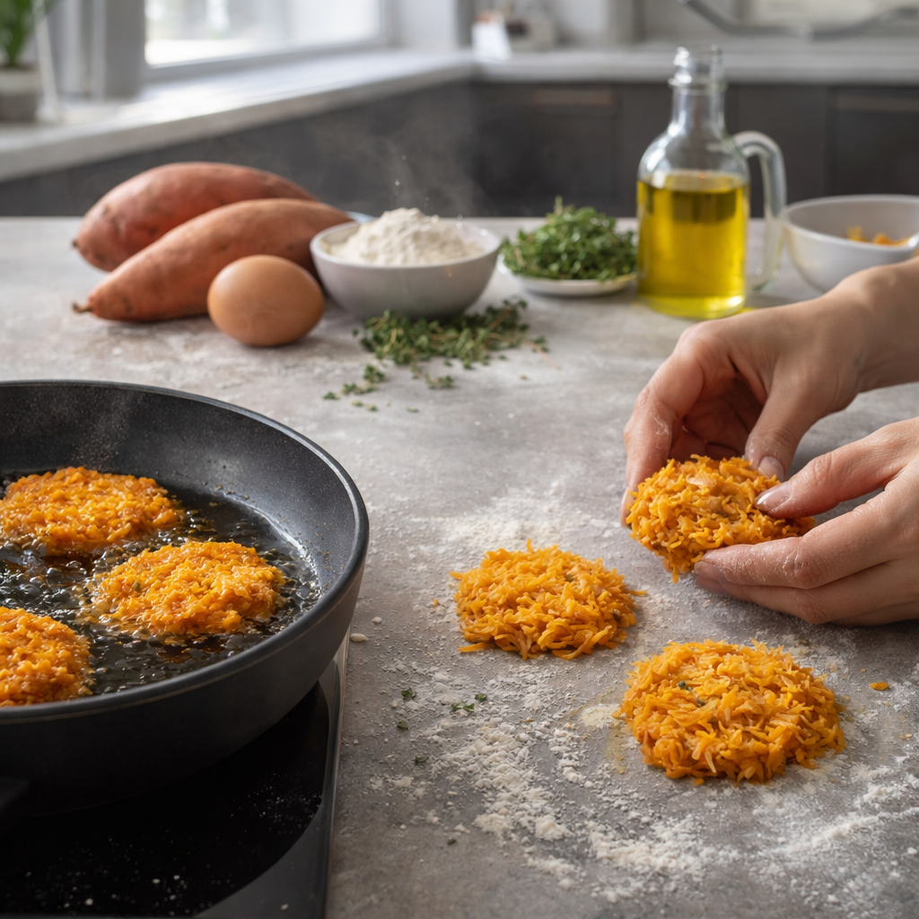 Galettes croustillantes de patate douce