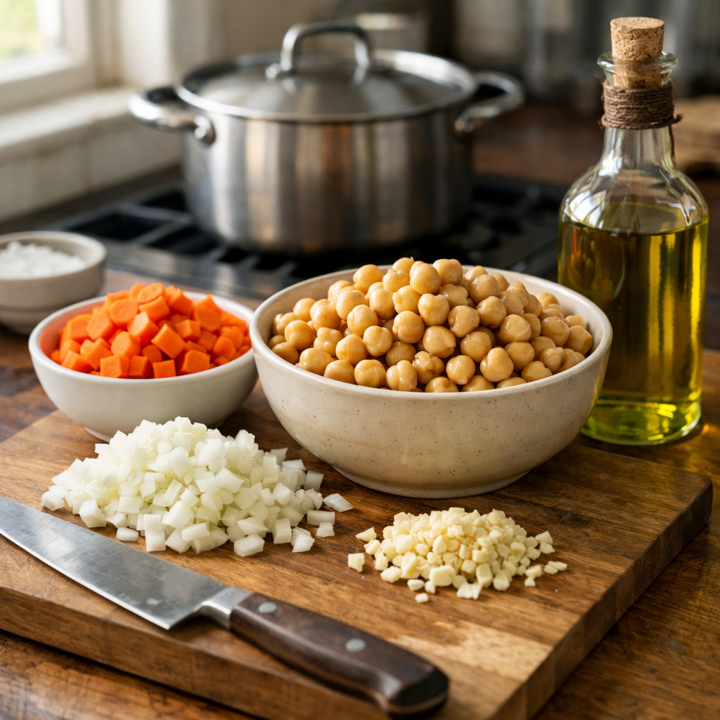 Soupe grecque facile aux pois chiches