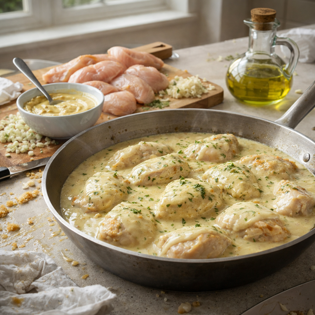 Poulet minceur à la moutarde et au yaourt