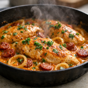 Poulet crémeux au chorizo