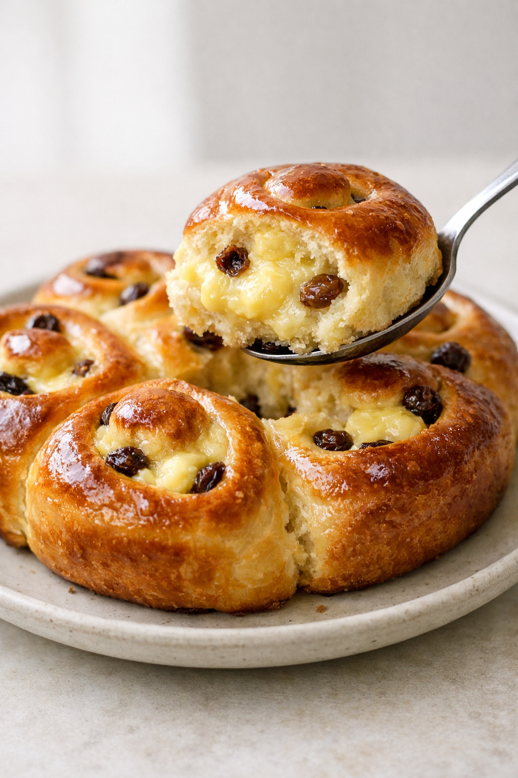 Brioche chinoise à la crème pâtissière