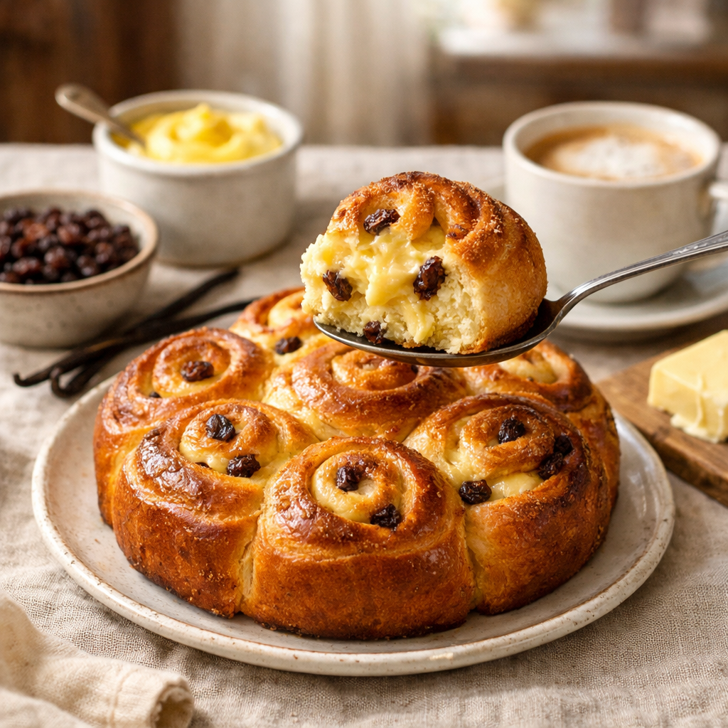 Brioche chinoise à la crème pâtissière