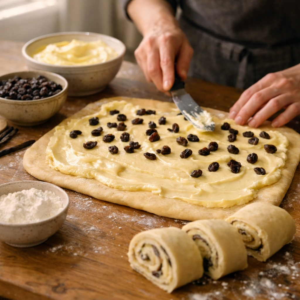 Brioche chinoise à la crème pâtissière